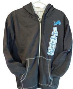 Detroit Lions Men's Charcoal Sherpa Lined Full Zip Hoodie