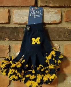 Michigan Wolverines Navy Spirit Fingerz Womens Stretch Gloves