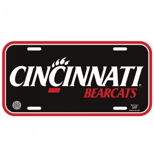 Cincinnati Bearcats Black Red License Plate