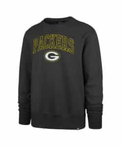 Green Bay Packers Men's 47 Brand Charcoal Crew Long Sleeve Pullover