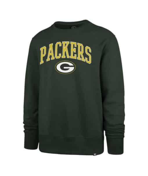 Green Bay Packers Men's 47 Brand Arch Dark Green Crew Long Sleeve Pullover