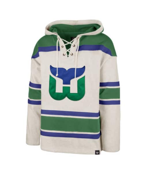 Hartford Whalers Men's 47 Brand Vintage Oatmeal Pullover Jersey Hoodie