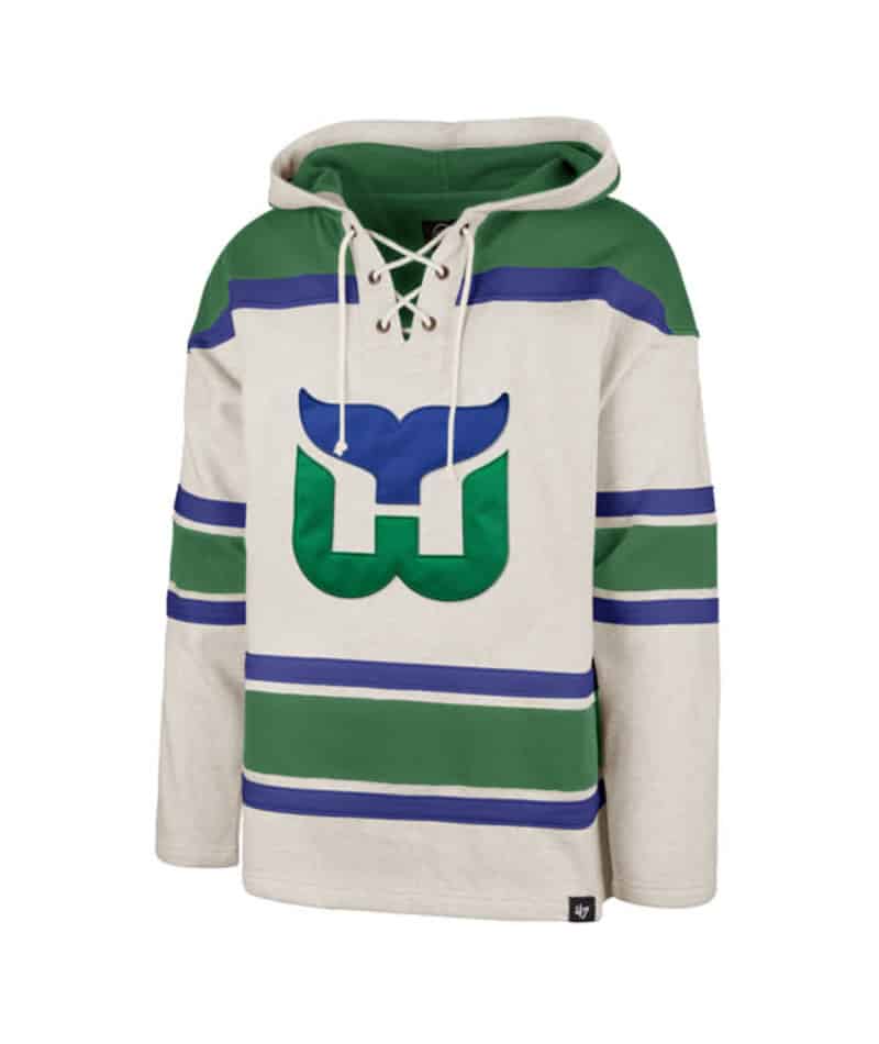 Hartford Whalers Men's 47 Brand Royal Pullover Jersey Hoodie - Small