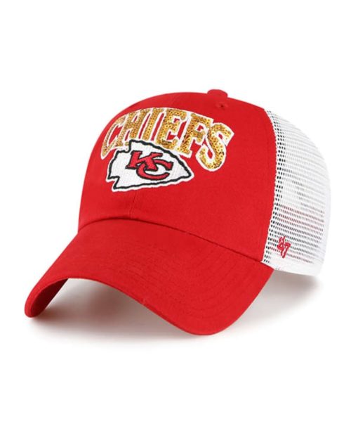 Kansas City Chiefs Women's 47 Brand Red Sparkaloosa Mesh Snapback Hat