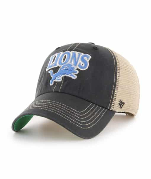Detroit Lions 47 Brand Vintage Black Tuscaloosa Mesh Snapback Hat