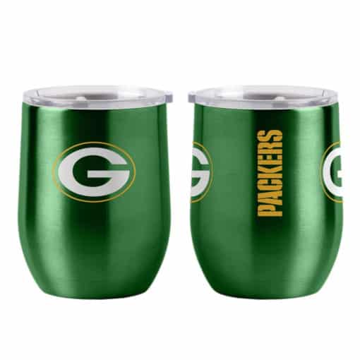 Green Bay Packers16 oz Ultra Green Curved Wine Beverage Travel Tumbler