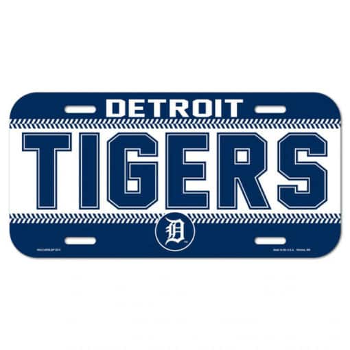 Detroit Tigers Blue Plastic License Plate
