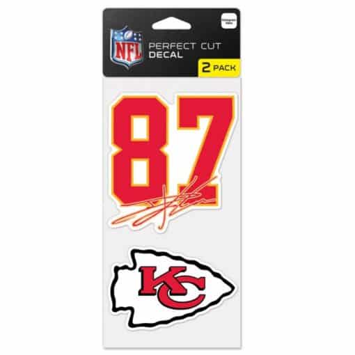 Kansas City Chiefs Set of 2 Die Cut 4" x 4" Decals Travis Kelce