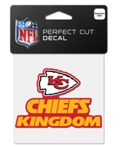 Kansas City Chiefs Slogan 4" x 4" Perfect Cut Color Decal