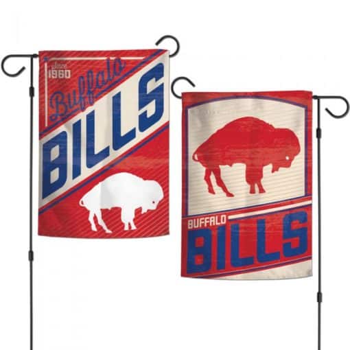 Buffalo Bills Two Sided Retro 12"x18" Garden Flag