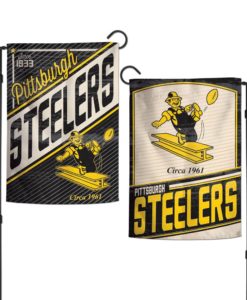 Pittsburgh Steelers Vintage 12.5" x 18" 2 Sided Garden Flag