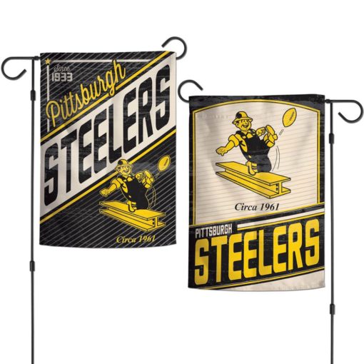 Pittsburgh Steelers Vintage 12.5" x 18" 2 Sided Garden Flag