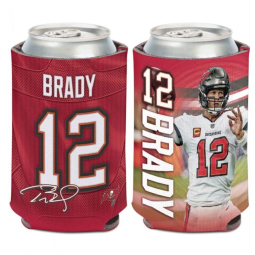 Tampa Bay Buccaneers Tom Brady 12 oz Red Can Cooler Holder