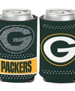 Green Bay Packers 12 oz Bling Green Can Cooler Holder