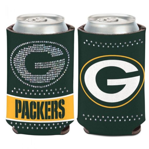 Green Bay Packers 12 oz Bling Green Can Cooler Holder