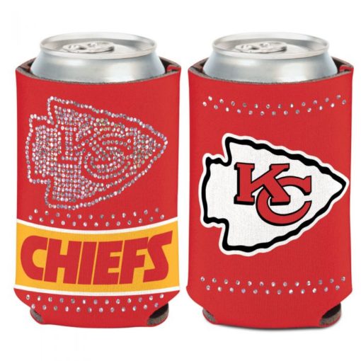 Kansas City Chiefs 12 oz Red Bling Can Cooler Holder