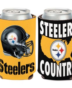 Pittsburgh Steelers Slogan 12 oz Black Can Cooler Holder