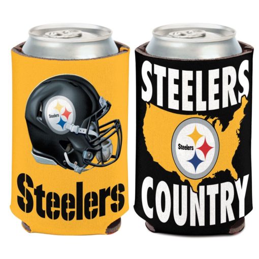 Pittsburgh Steelers Slogan 12 oz Black Can Cooler Holder