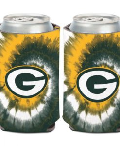 Green Bay Packers 12 oz Tie Dye Green Yellow Can Cooler Holder