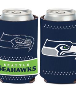 Seattle Seahawks 12 oz Bling Navy Can Cooler Holder