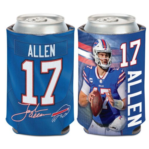 Buffalo Bills 12 oz Josh Allen Blue Can Cooler Holder