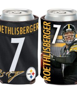 Pittsburgh Steelers Ben Roethlisberger Slogan 12 oz Black Can Cooler Holder