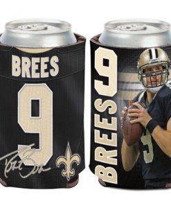 New Orleans Saints Drew Brees 12 oz Black Can Cooler Holder