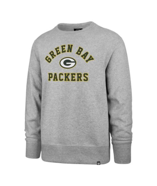 Green Bay Packers Men's Gray 47 Brand Varsity Crew Long Sleeve Pullover