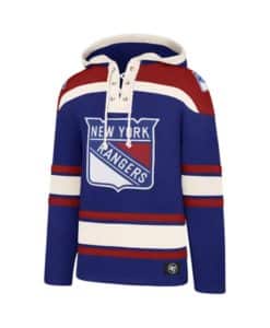 New York Rangers Men's 47 Brand Royal Blue Pullover Jersey Hoodie