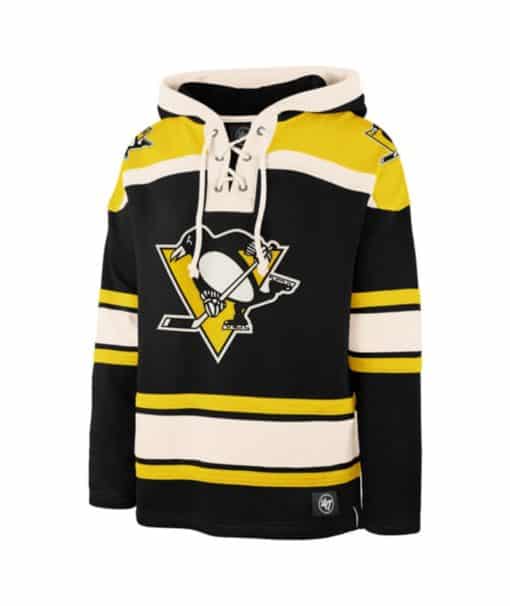 Pittsburgh Penguins Men's 47 Brand Black Vintage Pullover Jersey Hoodie