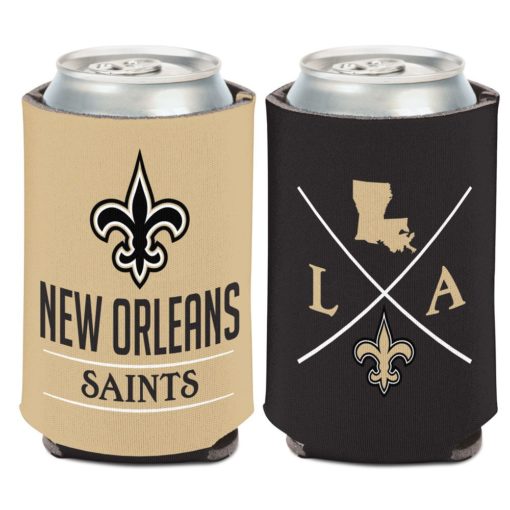 New Orleans Saints 12 oz Hipster Black Can Cooler Holder