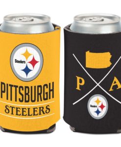 Pittsburgh Steelers 12 oz Hipster Black Can Cooler Holder