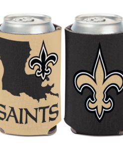 New Orleans Saints 12 oz State Black Can Cooler Holder