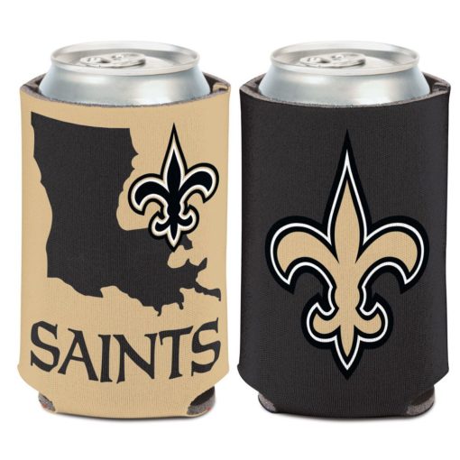 New Orleans Saints 12 oz State Black Can Cooler Holder