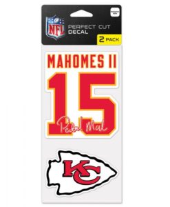 Kansas City Chiefs Set of 2 Die Cut 4" x 4" Decals Patrick Mahomes II