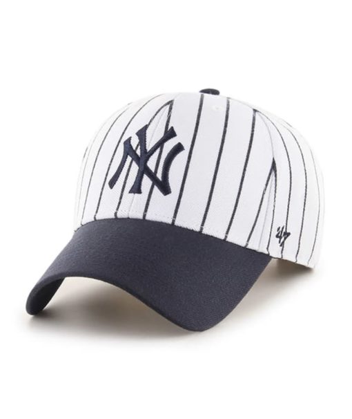 New York Yankees 47 Brand White Navy Pinstripe MVP Adjustable Hat