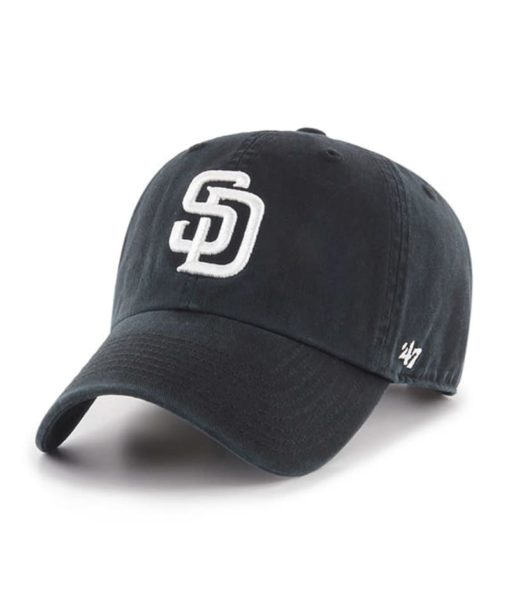 San Diego Padres 47 Brand Black White Clean Up Adjustable Hat