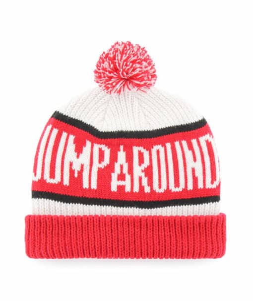 Wisconsin Badgers 47 Brand White Red Calgary Cuff Knit Hat - Image 2