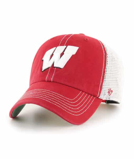 Wisconsin Badgers 47 Brand Red Trawler Clean Up Snapback Hat