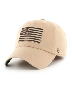 Operation Hat Trick 47 Brand USA Flag Khaki Franchise Fitted Hat