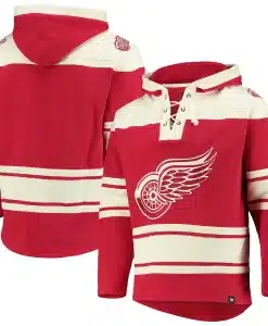 Detroit Red Wings Men's 47 Brand Vintage Red Pullover Jersey Hoodie