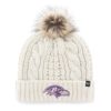 Baltimore Ravens Women's 47 Brand White Cream Meeko Cuff Knit Hat