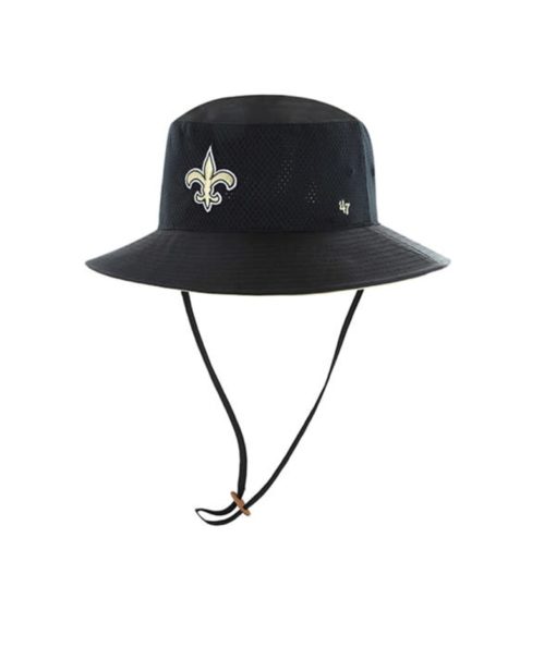 New Orleans Saints 47 Brand Black Panama Bucket Hat