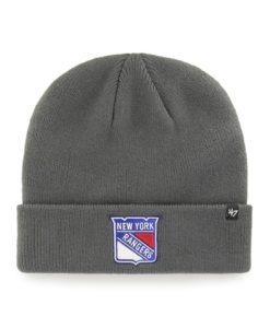 New York Rangers 47 Brand Charcoal Raised Cuff Knit Hat