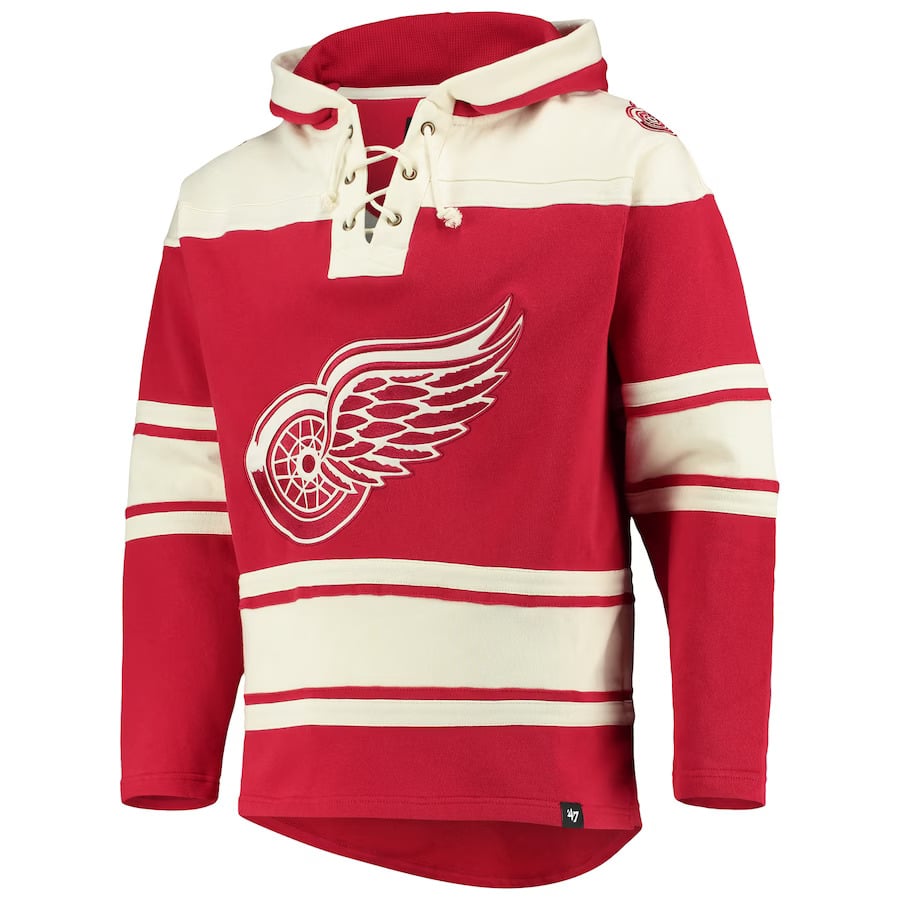 Men's Ash Detroit Red Wings Heritage Pullover Hoodie