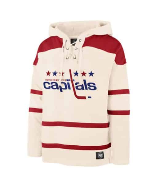 Washington Capitals Men's 47 Brand Vintage Cream Pullover Jersey Hoodie