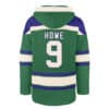 Hartford Whalers Gordie Howe Men's 47 Brand Green Pullover Jersey Hoodie