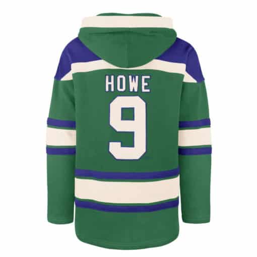 Hartford Whalers Gordie Howe Men's 47 Brand Green Pullover Jersey Hoodie