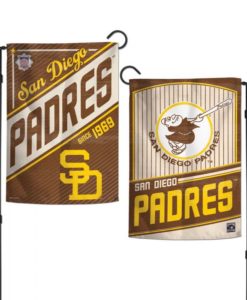 San Diego Padres 12.5″x18″ 2 Sided Brown Cooperstown Garden Flag