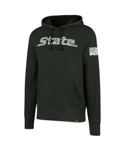 Michigan State Spartans Men's 47 Brand Camo Dark Green Pullover Hoodie